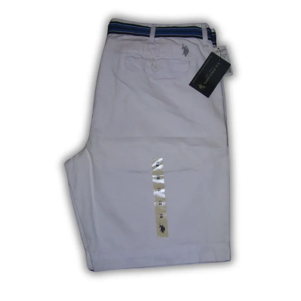 imagen que describe short para hombre U.S polo assn blanco de la tienda online american store