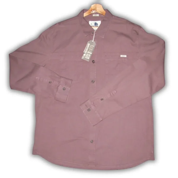 imagen que describe camisa manga larga americanino color terracota de la tienda online american store
